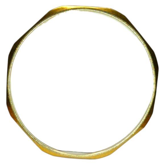 MONET Signed Vintage Gold Tone Octagonal Bangle Bracelet Thin Plated Band Brass - Picture 1 of 8